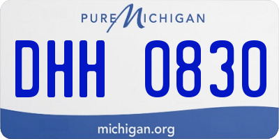 MI license plate DHH0830