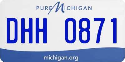 MI license plate DHH0871