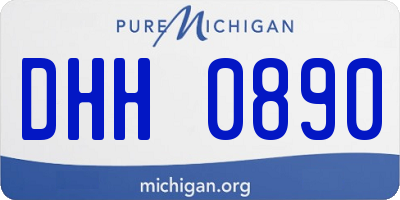 MI license plate DHH0890