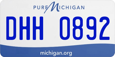 MI license plate DHH0892