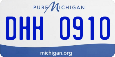 MI license plate DHH0910
