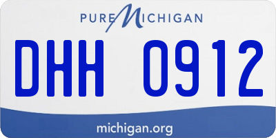 MI license plate DHH0912