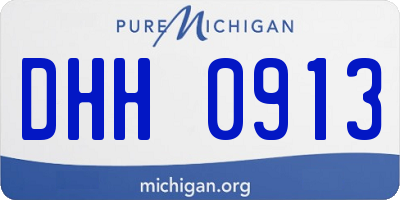MI license plate DHH0913