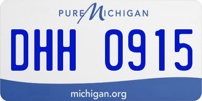 MI license plate DHH0915