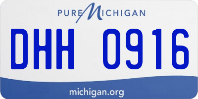 MI license plate DHH0916