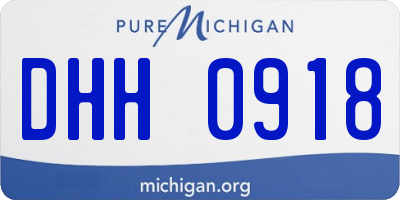MI license plate DHH0918