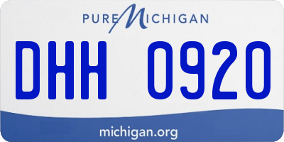 MI license plate DHH0920