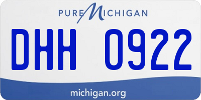 MI license plate DHH0922