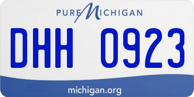 MI license plate DHH0923