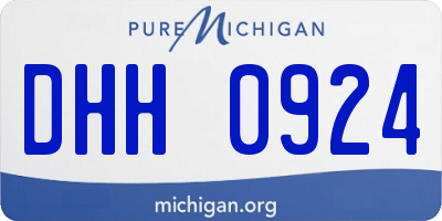 MI license plate DHH0924