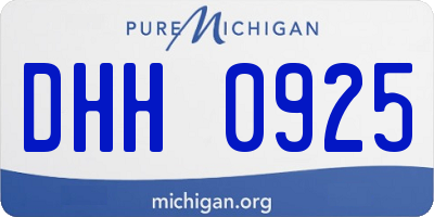MI license plate DHH0925
