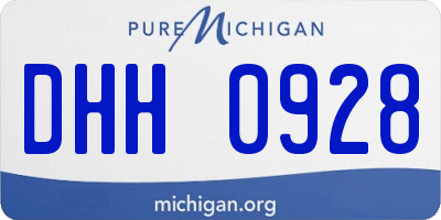 MI license plate DHH0928