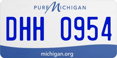 MI license plate DHH0954