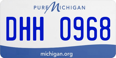 MI license plate DHH0968