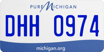 MI license plate DHH0974