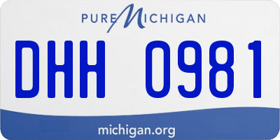 MI license plate DHH0981