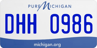 MI license plate DHH0986