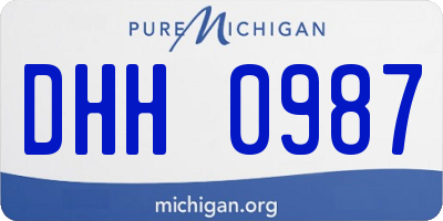 MI license plate DHH0987