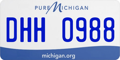 MI license plate DHH0988