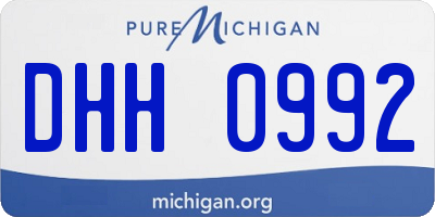 MI license plate DHH0992