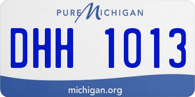 MI license plate DHH1013