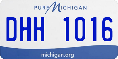 MI license plate DHH1016
