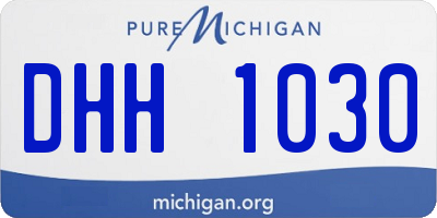 MI license plate DHH1030