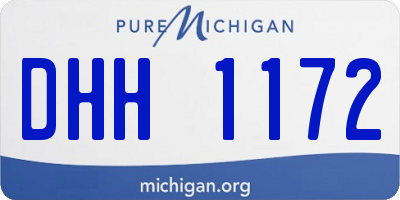 MI license plate DHH1172
