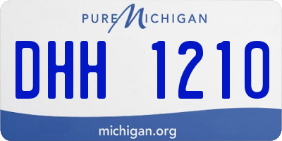 MI license plate DHH1210