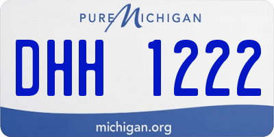 MI license plate DHH1222