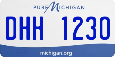 MI license plate DHH1230