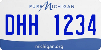 MI license plate DHH1234