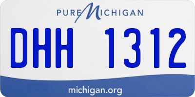 MI license plate DHH1312