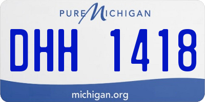 MI license plate DHH1418
