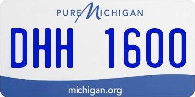 MI license plate DHH1600