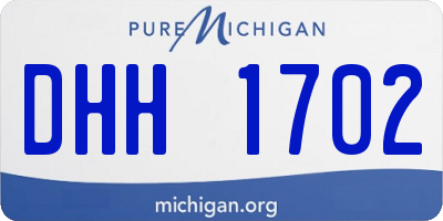 MI license plate DHH1702