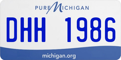 MI license plate DHH1986