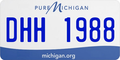 MI license plate DHH1988