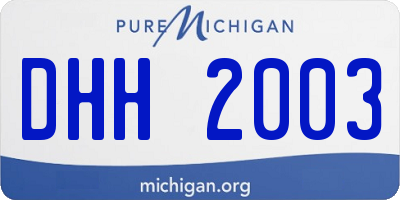 MI license plate DHH2003