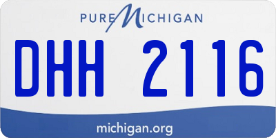 MI license plate DHH2116