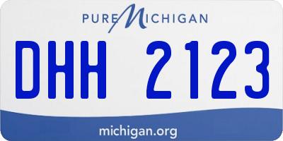 MI license plate DHH2123