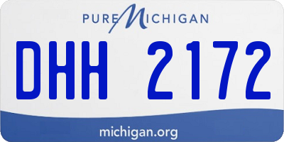 MI license plate DHH2172