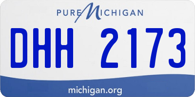 MI license plate DHH2173