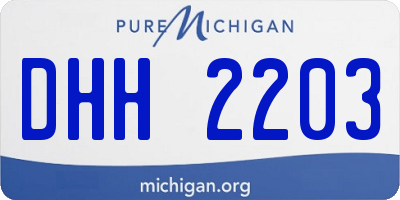 MI license plate DHH2203