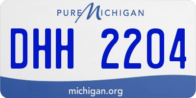 MI license plate DHH2204