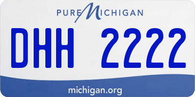 MI license plate DHH2222