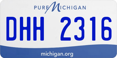 MI license plate DHH2316