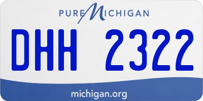 MI license plate DHH2322