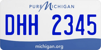 MI license plate DHH2345