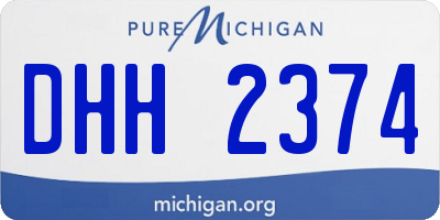 MI license plate DHH2374